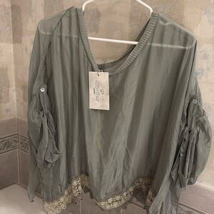 New-Yami made in Italy silk sheer top